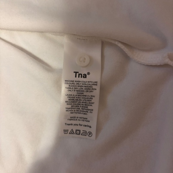 Aritzia Tna Newcastle Shirt Terrycloth White Women’s Medium Cozy Short Sleeve - Picture 4 of 9